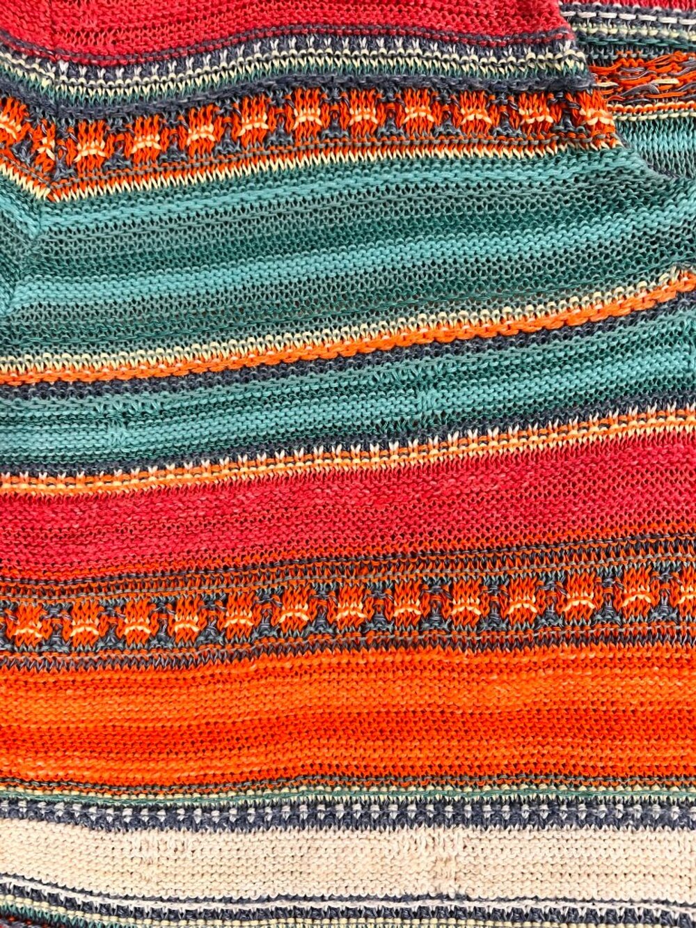 Ralph Lauren LRL Stripe Southwestern Linen Blend Sweater Sz L - Picture 5 of 8